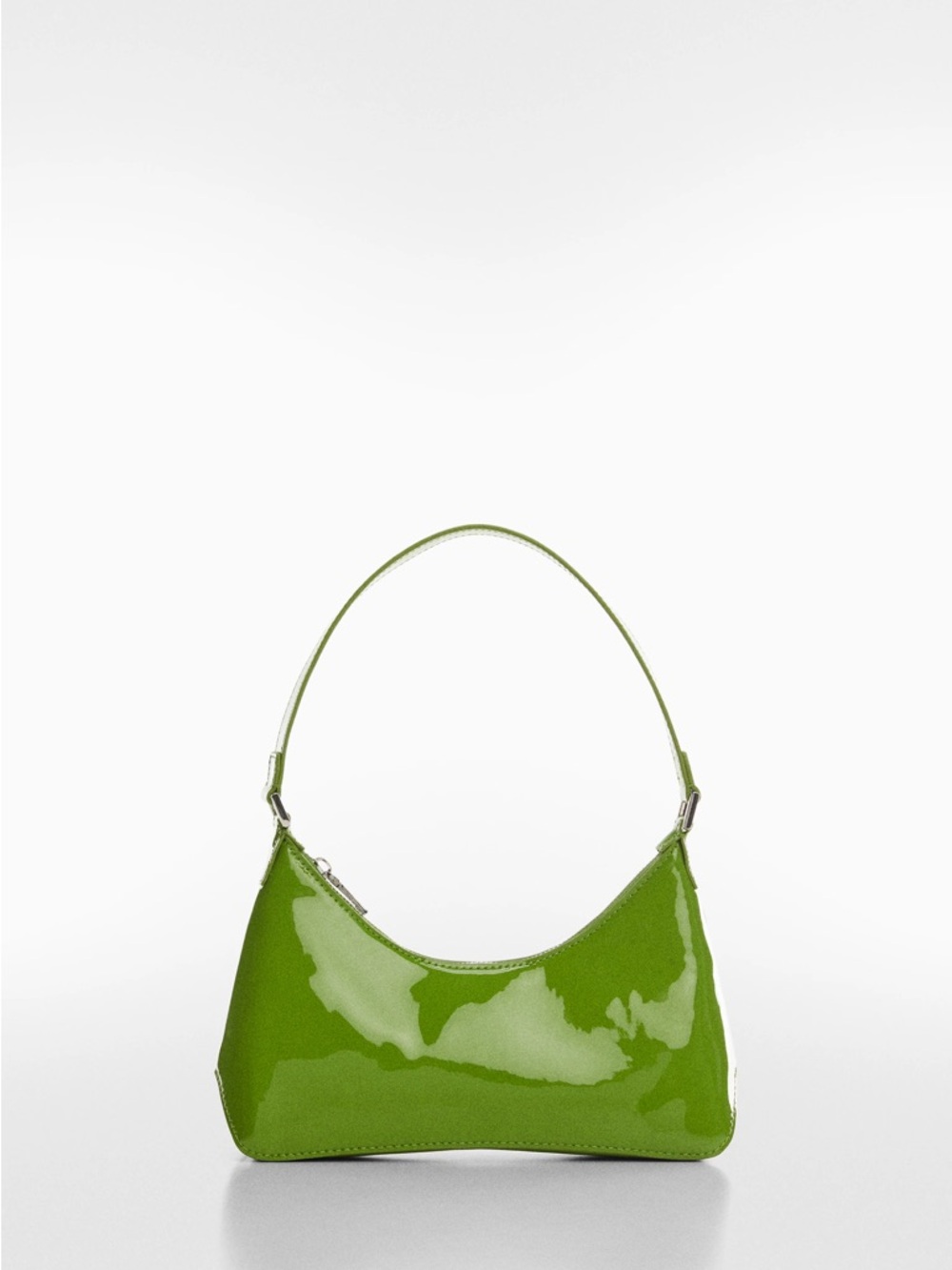 Mango Patent Lime Shoulder Bag